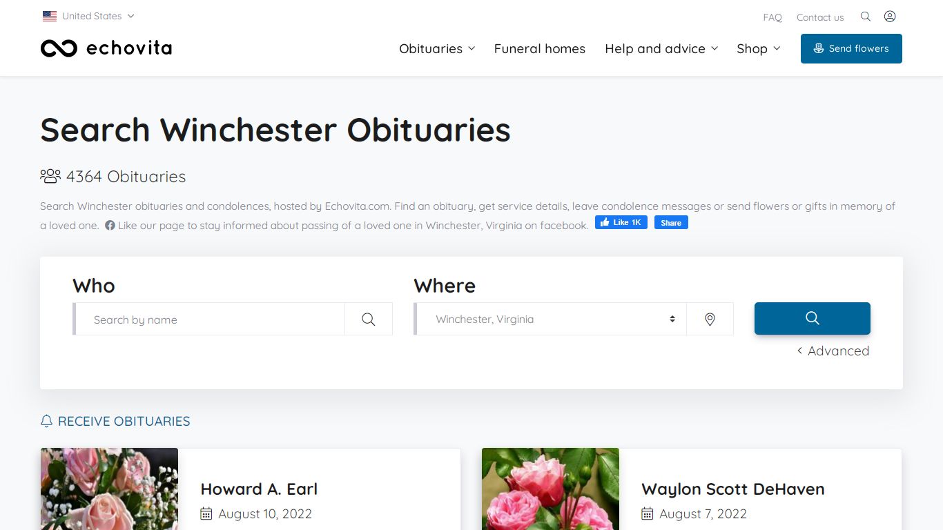 Winchester Obituaries - Latest Obituaries in Winchester VA